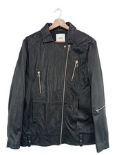 MANGO Giacca in pelle Donna Giacca Taglia IT 44 nero stile casual