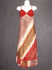 MARIELLA ROSATI Maxi ABITO Motivo Colorato Lunghezza Completa Spaghetti Tg 42