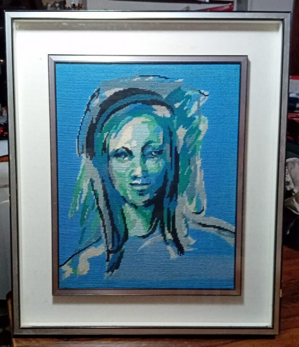 Quadro ricamato a mano con - a,