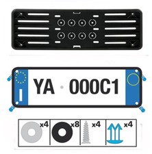 Portatarga Anteriore in Polipropilene 375x125 mm con Viti per Auto dal 99 C19921