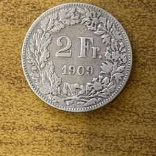 Moneta 2 FRANCHI SVIZZERA 1909