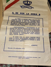 Manifesto anno  1975 ITALIA-UMBERTO II-ZONA B “MONARCHIA”Savoia -UMI-FMG.Trieste