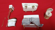 set 4 pezzi sanitari bagno Casa delle Bambole miniatura 1:12 vater vasca lavabo