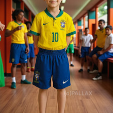 NIKE JERSEY KIT MAGLIA + PANTALONE BRASILE HOME 2022 TG 128 - 134 #10 NEYMAR JR.