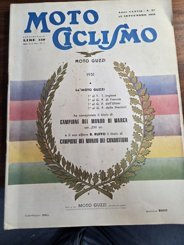 Moto ciclismo 1951 settembre - moto,