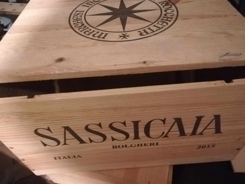 Cassa legno vuota sassicaia - 1,