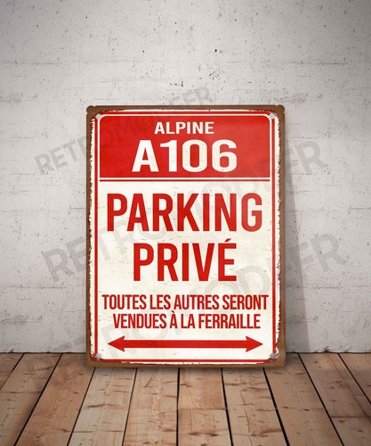 Plaque métal vintage alpine - métal,