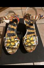 Scarpa Zeppa Dolce E Gabbana Stile Miss Sicily Fantasia Numero 37 Aperte