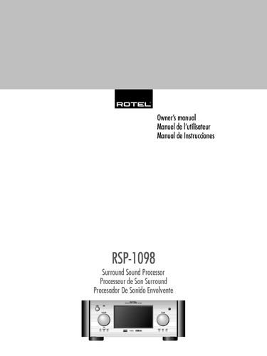 Rotel rsp 1098 - rsp-1098, processore