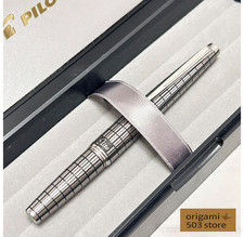 Pilot Elite Penna Stilografica Griglia Acciaio Inox 18K F Pennino Vintage H975 Rara Giappone