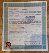 Rolex Chronometer Certificate