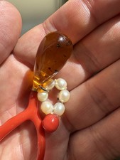 Ciondolo Ambra Coralli E Perle 