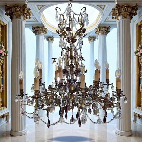 Imponente lampadario bronzo - lampadario,