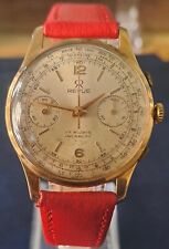 Revue Chronograph Gold 18 K Wonderful Vintage Movement Cal.Valjoux 23 Rare