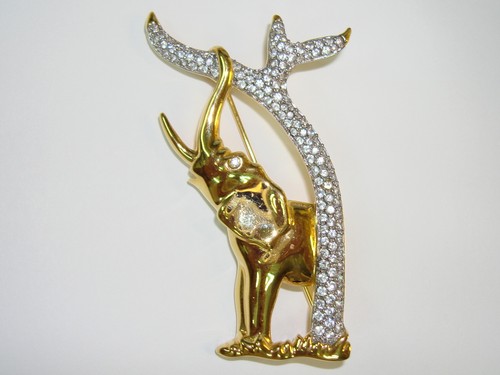 Spilla elefante cristallo - elefante,