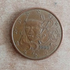 1999 FRANCIA 5 CENT 5 Cents 5 Centesimi Divisionale 1^ Emissione France Coin