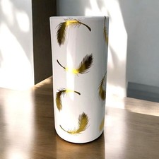 Portaombrelli Ceramica Smaltata 18in Stile Vaso Tradizionale Alto 22cm Antico Ecrù