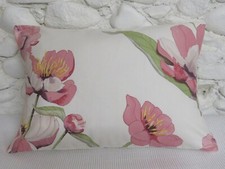 Copricuscino, 22"" x 15"", Sanderson, Rosa Peonia, Cotone, Rosa, Verde, Crema