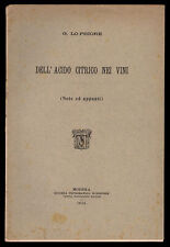 opuscolo DELL'ACIDO CITRICO NEI VINI-MODENA 1914