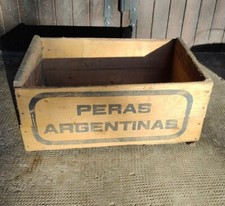 Cassetta Legno Frutta Vintage Peras Argentinas Arredo Modernariato