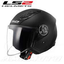 NUOVO CASCO MOTO JET LS2 OF616 AIRFLOW II SOLID NERO OPACO CON VISIERA LUNGA