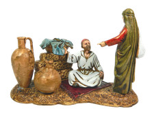 Scena Mercato Landi Moranduzzo Cm 10 - Gruppi Pastori Presepe