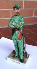 Statua porcellana CAPODIMONTE BRUNO MERLI Ufficiale Sudista CSA Guerra Civile