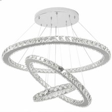 Lampadario di cristallo con 3 anelli regolabili a sospensione dimmer cambio luce