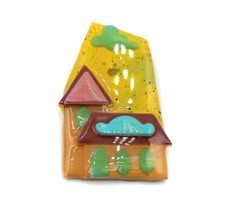 House Pins by Lucinda Yates Earth tones Shades of Tan Brown & Green Handcrafted