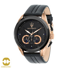 Orologio Cronografo Uomo Maserati Traguardo Acciaio Nero/Oro Pelle - R8871612027