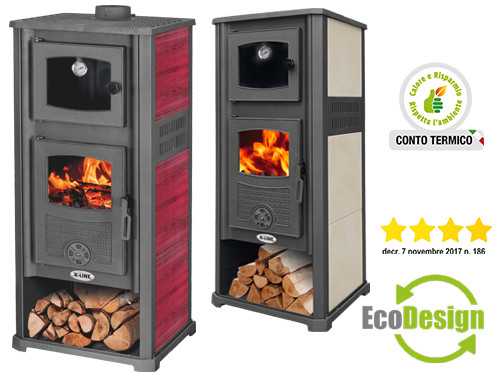 Stufa legna con - a, forno