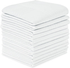 Fazzoletti per Uomo, 12 Pezzi Fazzoletti in Tessuto Da Uomo, Bianchi Fazzoletti 