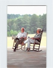 Cartolina vecchia coppia su sedia a dondolo rovere bianco centro conferenze Carolina del Sud