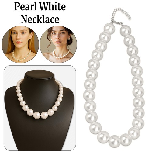 Collana perle finte - collana, bianche