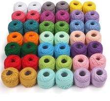 Gomitolo puro cotone 100% filo colorato da 42 pezzi 5 g uncinetto ricamo bordi