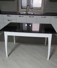 TAVOLO CUCINA SOGGIORNO LEGNO VETRO BIANCO NERO CALLIGARIS
