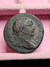 MONETA ROMANA IMPERIALE ANTICA RARA - SESTERZIO DI TRAIANO