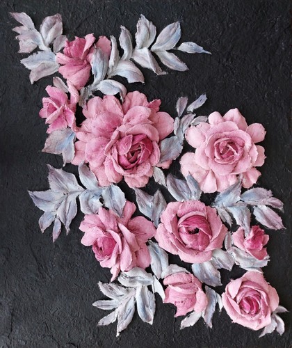 Scultura quadro rose arte - 3d,,