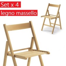 Set 4 Sedie Legno Massello cm