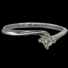 Anello Solitario Oro Bianco