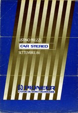 PIONEER Price List 1986 A4 Car Stereo Component  Centrate Series,kex,kpx,Dex,Cdx