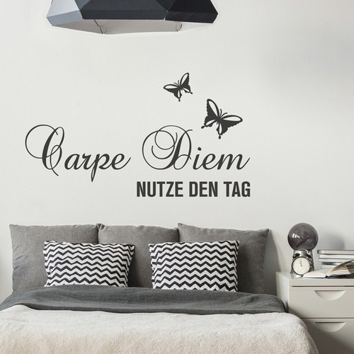 Adesivo murale frase carpe - ,