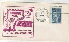 Copertina francobollo da lavoro USA 1956 Mahoning Valley Stamp Club MAVEX Ohio Illust Rf37694