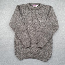 Maglione pescatore Highland Home Industries uomo grande grigio maglia grossa lana