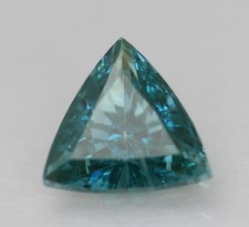 0.24 Carato Verdastro Blu VVS2 Triangolo Naturale Trattato Diamante Sfuso