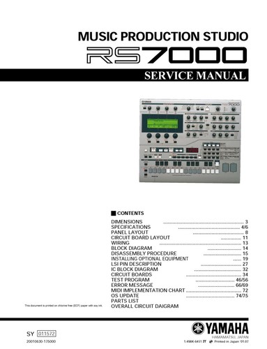 Manuale servizio per yamaha - manuale,