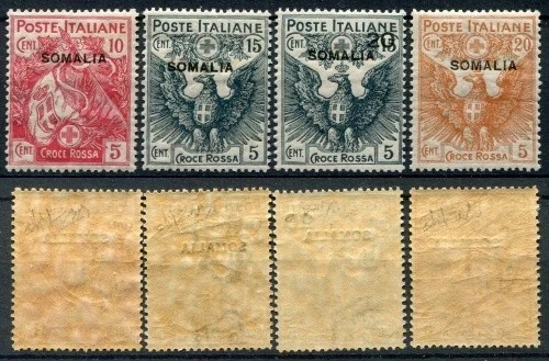 Somalia 1916 pro croce - pro, rossa