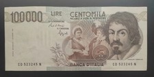 100000 LIRE CARAVAGGIO 1°