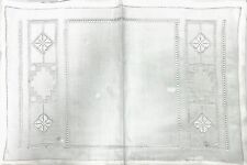 Centrino e/o Tovagliolo Puro Lino Ricamato Sfilato Siciliano Fatto Mano Orlo