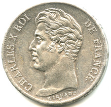 1 franco argento Carlo X 1828